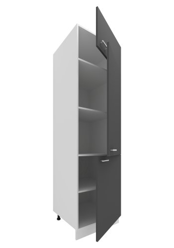 VCM NORDIC Esilo kjkken hyskap, m. 3 drer og 4 hyller - hvitt og antrasittgr tre