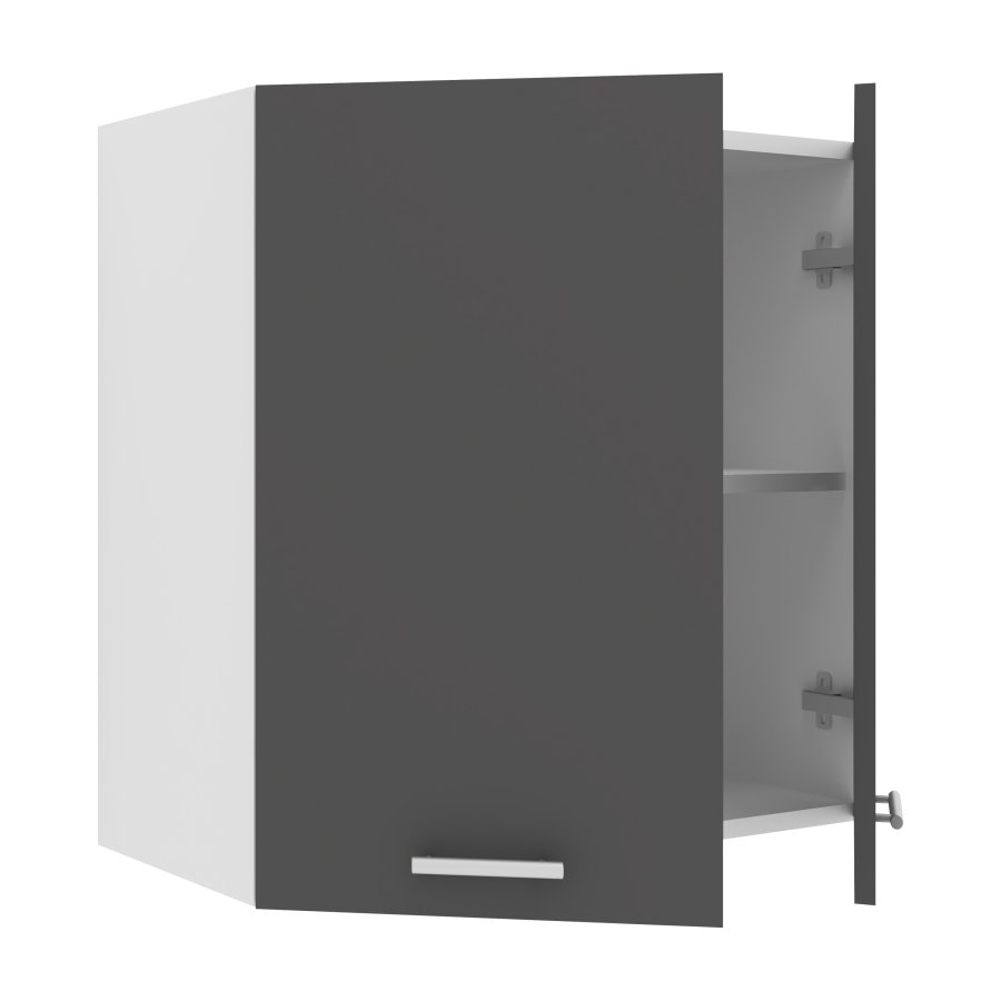 VCM NORDIC Esilo 2 drer 60 kjkken overskap, m. 2 drer og 1 hylle - hvit og antrasittgr tre