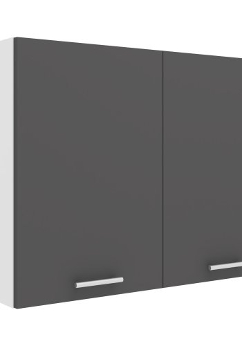 VCM NORDIC Esilo 2-türiger 80er Küchenwandschrank, m. 2 Türen und 1 Einlegeboden - Holz weiß und anthrazitgrau