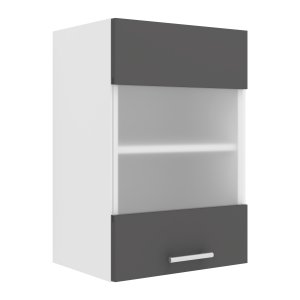 VCM NORDIC Esilo 1 kkken vgskab, m. 1 glaslge og 1 hylde - hvid og antracitgr tr