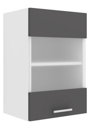 VCM NORDIC Esilo 1 kjkken overskap, m. 1 glassdr og 1 hylle - hvit og antrasittgr tre