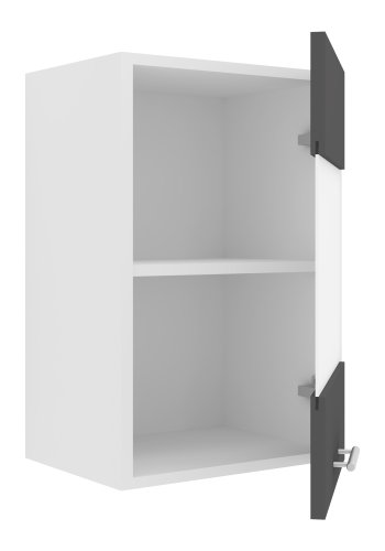 VCM NORDIC Esilo 1 kjkken overskap, m. 1 glassdr og 1 hylle - hvit og antrasittgr tre