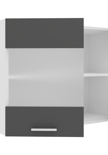 VCM NORDIC Esilo kjkkenveggskap, m. 2 glassdrer og 1 hylle - hvit og antrasittgr tre