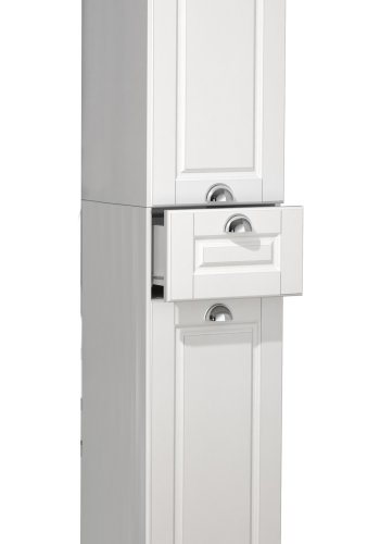 VCM NORDIC Casalo Badezimmer-Hochschrank, m. 2 Türen, 2 Einlegeböden, 1 Schublade – Holz weiß