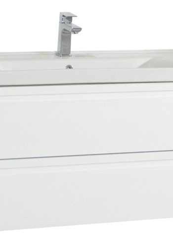 VCM NORDIC Silora XL 2-delt servant, med keramisk servant, 2 skuffer - hvit melamin