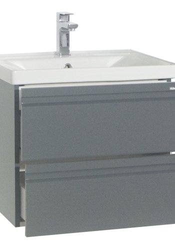 VCM NORDIC Silora L 2-delt vask, m. keramisk vask, 2 skuffer - antrasittgr melamin