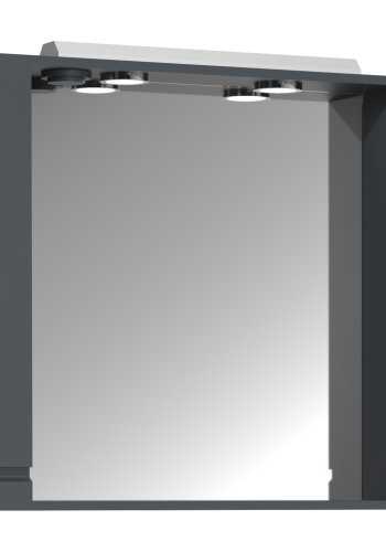 VCM NORDIC Silora XL Badezimmer-Spiegelschrank, mit Licht, 2 Türen, 4 Einlegeböden - Holz anthrazitgrau 100cm