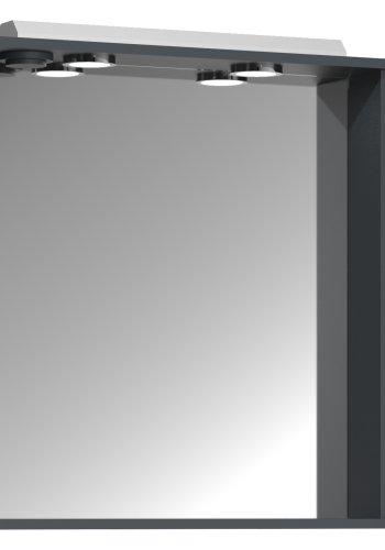 VCM NORDIC Silora XL Badezimmer-Spiegelschrank, mit Licht, 2 Türen, 4 Einlegeböden - Holz anthrazitgrau 100cm