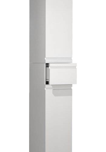 VCM NORDIC Silora baderom hyskap, m. 2 drer, 2 hyller, 1 skuff - hvitt tre