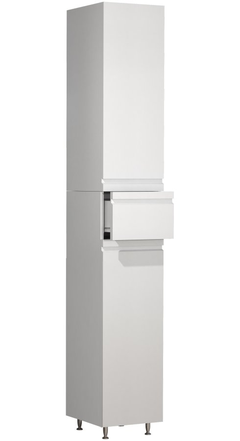 VCM NORDIC Silora baderom hyskap, m. 2 drer, 2 hyller, 1 skuff - hvitt tre