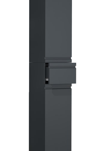 VCM NORDIC Silora Badezimmer-Hochschrank, m. 2 Türen, 2 Einlegeböden, 1 Schublade – Holz anthrazitgrau