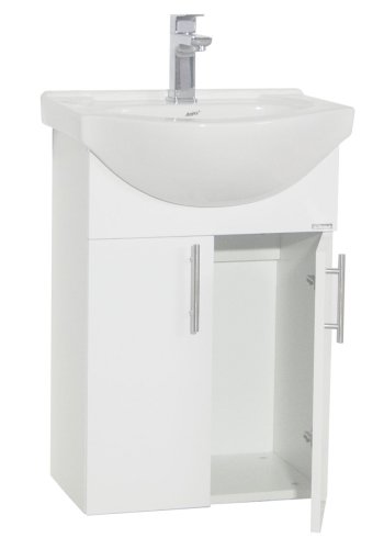 VCM NORDIC Lisalo M 2-teilige Spüle, mit Keramikwaschbecken, 2 Türen - Melamin weiß