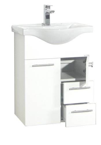 VCM NORDIC Lisalo L 2-teilige Spüle, mit Keramikwaschbecken, 2 Türen, 2 Schubladen - Melamin weiß