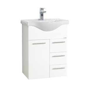 VCM NORDIC Lisalo L 2-delad diskho, m. keramisk diskho, 2 luckor, 2 ldor - vit melamin