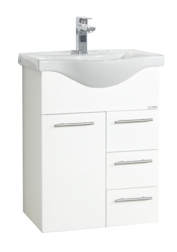 VCM NORDIC Lisalo L 2-teilige Spüle, mit Keramikwaschbecken, 2 Türen, 2 Schubladen - Melamin weiß