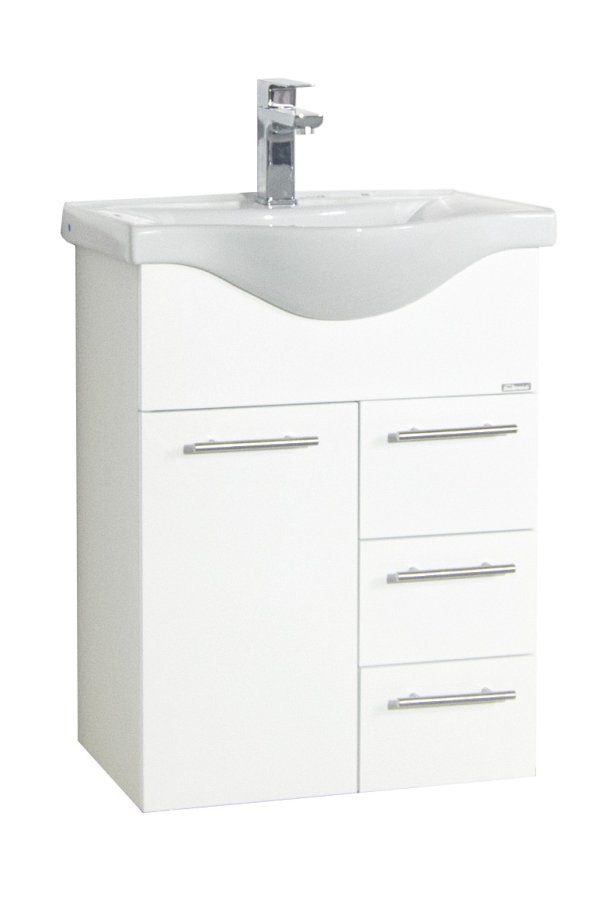 VCM NORDIC Lisalo L 2-teilige Spüle, mit Keramikwaschbecken, 2 Türen, 2 Schubladen - Melamin weiß