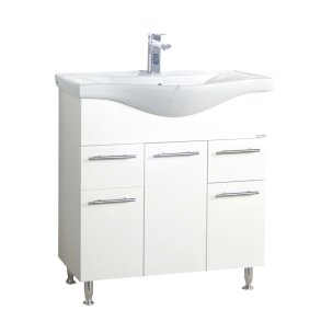 Lisalo XL 2-delt vaskeplads, m. keramik hndvask, 3 lger, 2 skuffer - hvid melamin