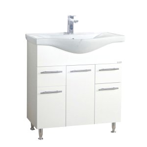 VCM NORDIC Lisalo XL 2-delad diskho, m. keramisk diskho, 3 drrar, 2 ldor - vit melamin