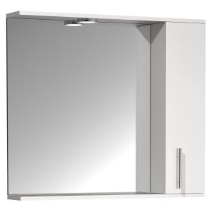 VCM NORDIC Lisalo XL badevrelse spejlskab, m. lys, 1 lge, 2 hylder - spejlglas og hvid tr (75cm)