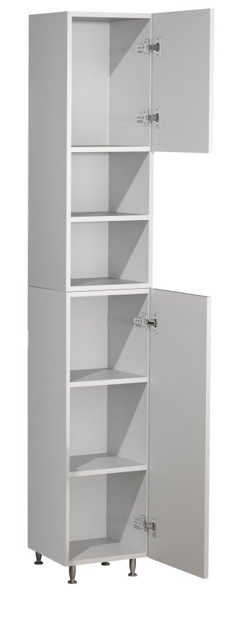 VCM NORDIC Lisalo baderom hyskap, m. 2 drer, 4 hyller, 2 pne omrder - hvitt tre