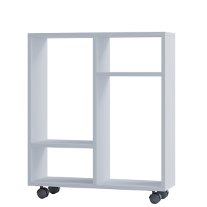 VCM NORDIC Dremala reol, m. 2 hylder og hjul - hvid tr(H:65cm x60cm x 20cm)