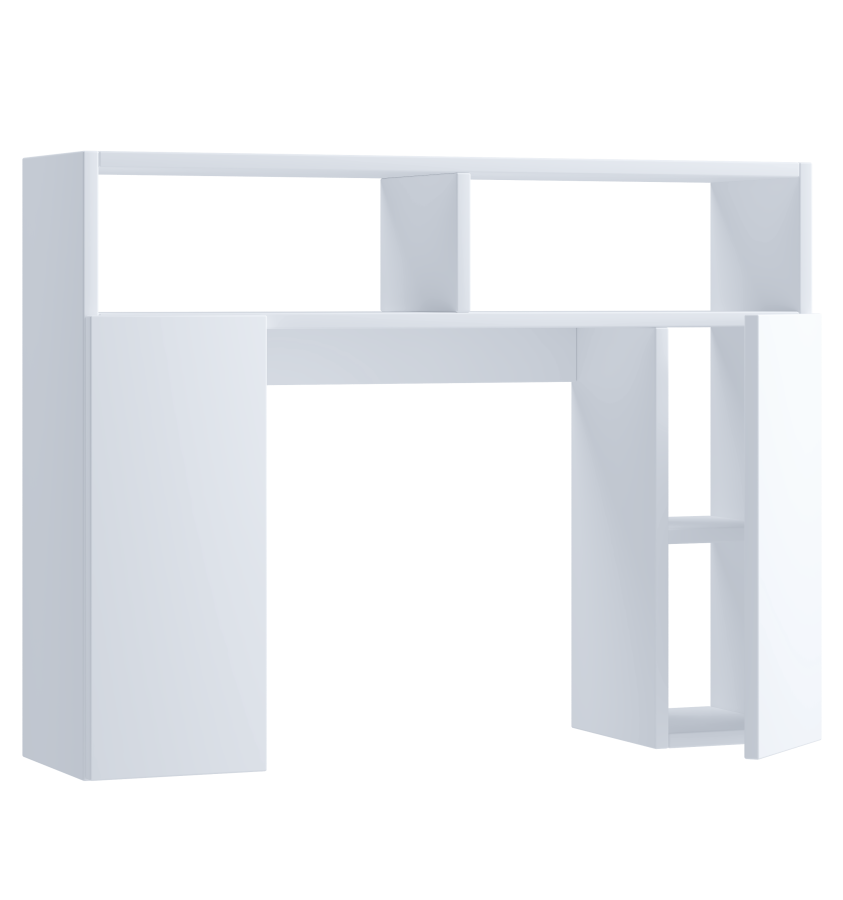 VCM NORDIC Tinoli toalett veggskap, m. 2 drer, 2 hyller, 2 pne omrder - hvitt tre