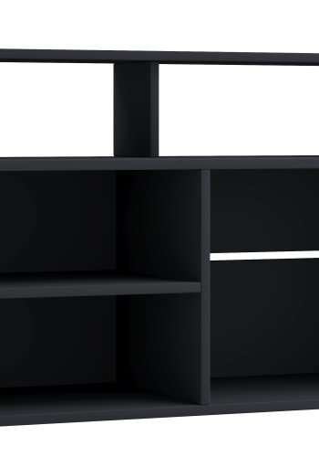VCM NORDIC Balanisa TV-Tisch, m. 5 offenen Fächern - schwarzes Holz (90x36)