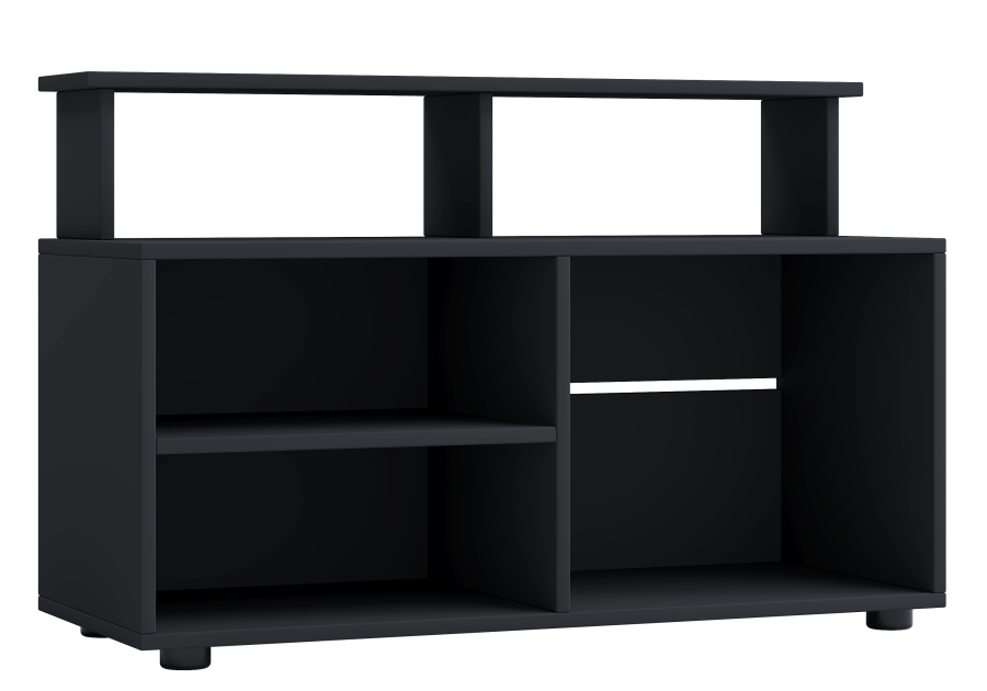 VCM NORDIC Balanisa TV-Tisch, m. 5 offenen Fächern - schwarzes Holz (90x36)