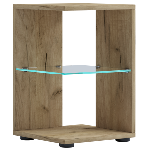 VCM NORDIC Elani sidobord, w. 1 glashylla - naturligt trä (30x30)