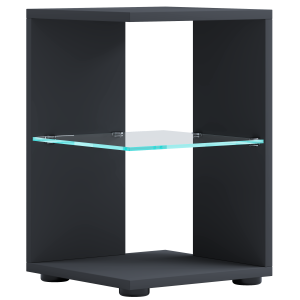 VCM NORDIC Elani sidobord, w. 1 glashylla - antracitgr trä (30x30)