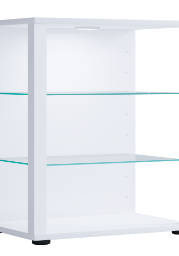 VCM NORDIC Glasol S vitrineskap, m. 2 glasshyller - hvitt tre