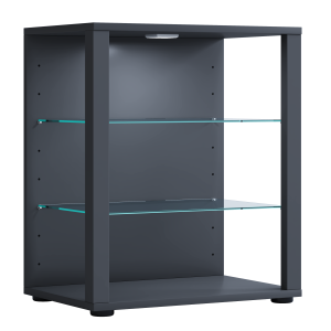 VCM NORDIC Glasol S vitrineskap, m. 2 glasshyller - antrasittgrtt tre