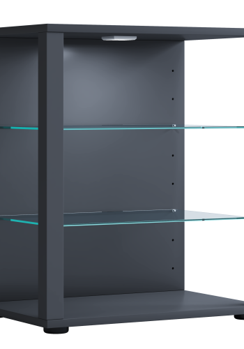 VCM NORDIC Glasol S vitrineskap, m. 2 glasshyller - antrasittgrtt tre