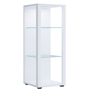 VCM NORDIC Glasol M vitrineskap, m. 2 glasshyller - hvitt tre