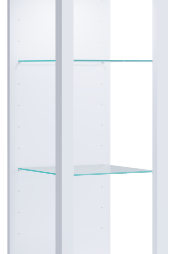 VCM NORDIC Glasol M vitrineskap, m. 2 glasshyller - hvitt tre