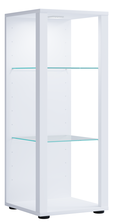 VCM NORDIC Glasol M vitrineskap, m. 2 glasshyller - hvitt tre