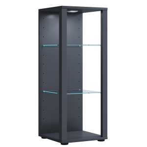 VCM NORDIC Glasol M vitrineskap, m. 2 glasshyller - antrasittgrtt tre