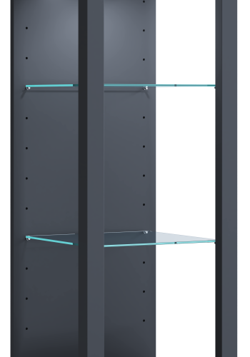 VCM NORDIC Glasol M vitrineskap, m. 2 glasshyller - antrasittgrtt tre