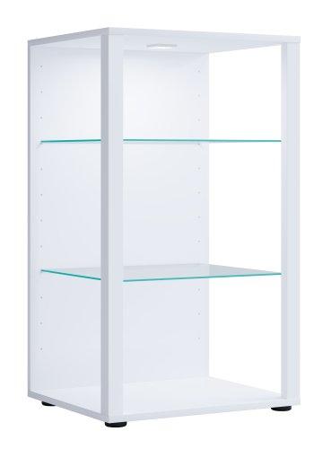 VCM NORDIC Glasol XXL vitrineskap, m. 2 glasshyller - hvitt tre