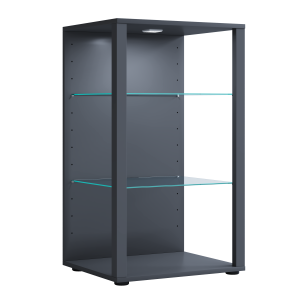 VCM NORDIC Glasol XXL vitrineskap, m. 2 glasshyller - antrasittgrtt tre