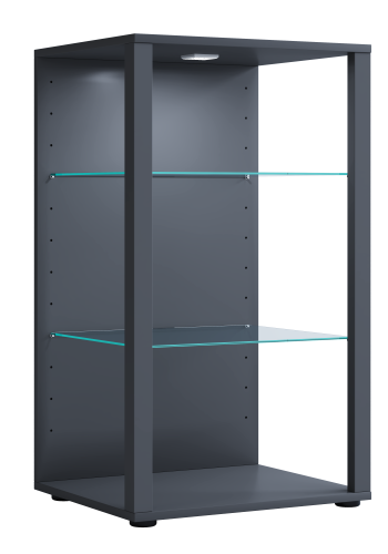 VCM NORDIC Glasol XXL vitrineskap, m. 2 glasshyller - antrasittgrtt tre