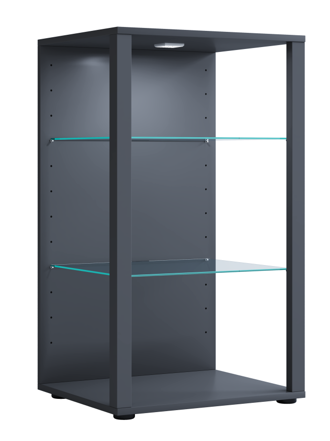 VCM NORDIC Glasol XXL vitrineskap, m. 2 glasshyller - antrasittgrtt tre