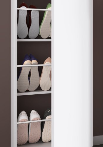 VCM NORDIC Fulisa Schuhschrank, m. 1 Tür, 2 Einlegeböden – Holz weiß