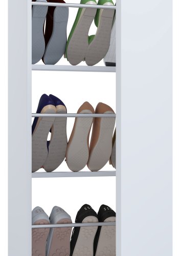 VCM NORDIC Fulisa Schuhschrank, m. 1 Tür, 2 Einlegeböden – Holz weiß