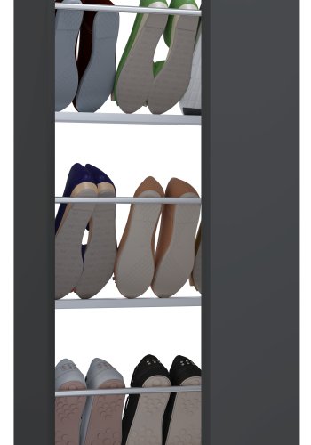 VCM NORDIC Fulisa Schuhschrank, m. 1 Tür, 2 Einlegeböden – Holz anthrazitgrau