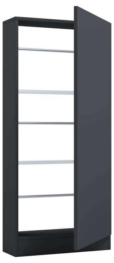 VCM NORDIC Fulisa Schuhschrank, m. 1 Tür, 2 Einlegeböden – Holz anthrazitgrau