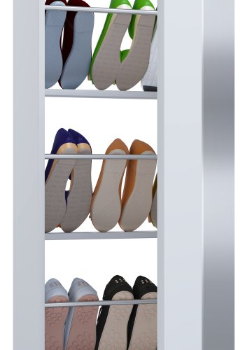 VCM NORDIC Fulisa skoskap, m. speil p dr, 2 hyller - hvitt tre