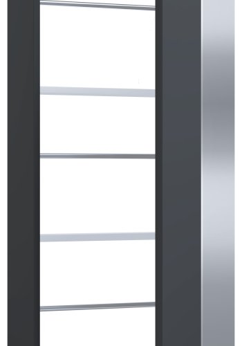 VCM NORDIC Fulisa Schuhschrank, mit Spiegel an der Tür, 2 Einlegeböden – anthrazitgraues Holz