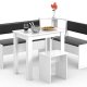 VCM NORDIC Esal Mini Eckbank-Set, mit 1 Tisch, 2 Bänken, 1 Hocker - Holz weiß
