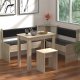 VCM NORDIC Esal Mini Eckbank-Set, m. 1 Tisch, 2 Bänken, 1 Hocker - Naturholz